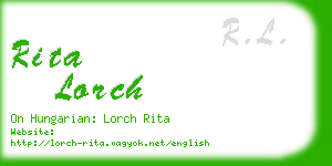 rita lorch business card